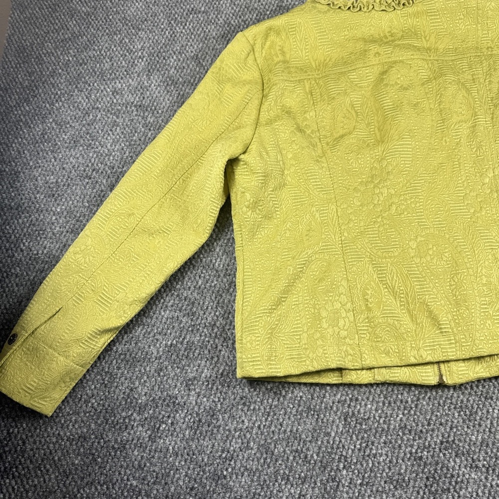 Ruby Rd. Chartreuse Textured Ruffle Front Jacket - Picture 14 of 15